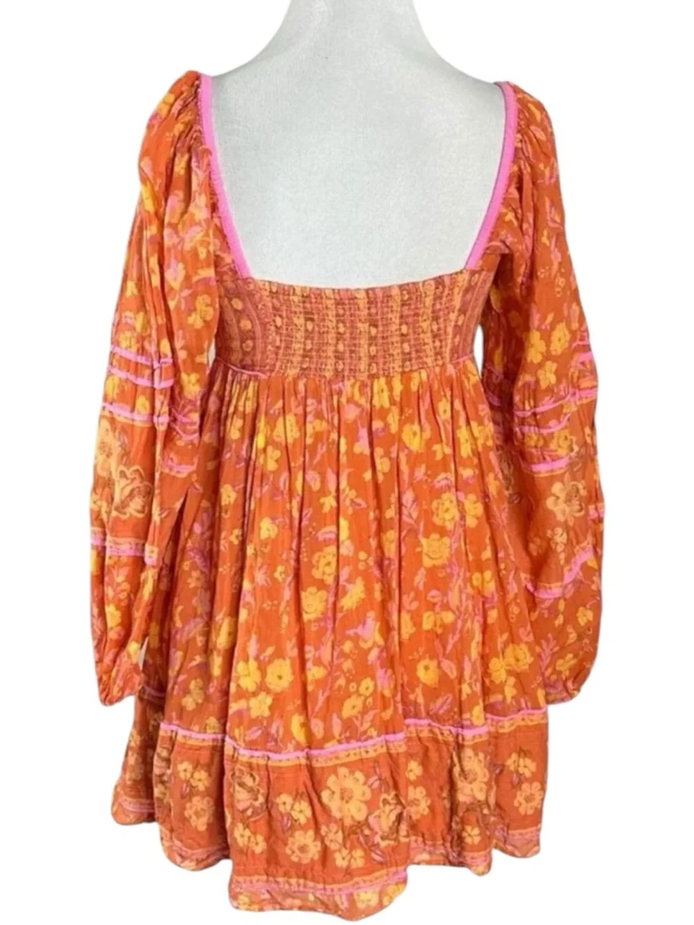 Free People Bohemian Retro 70s Flower Child Endless Afternoon Mini Dress XS